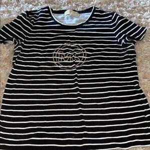 Black and White Striped Top